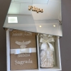 Convite de Padrinhos- Bíblia personalizada, Sagrada Família e vela aromática
